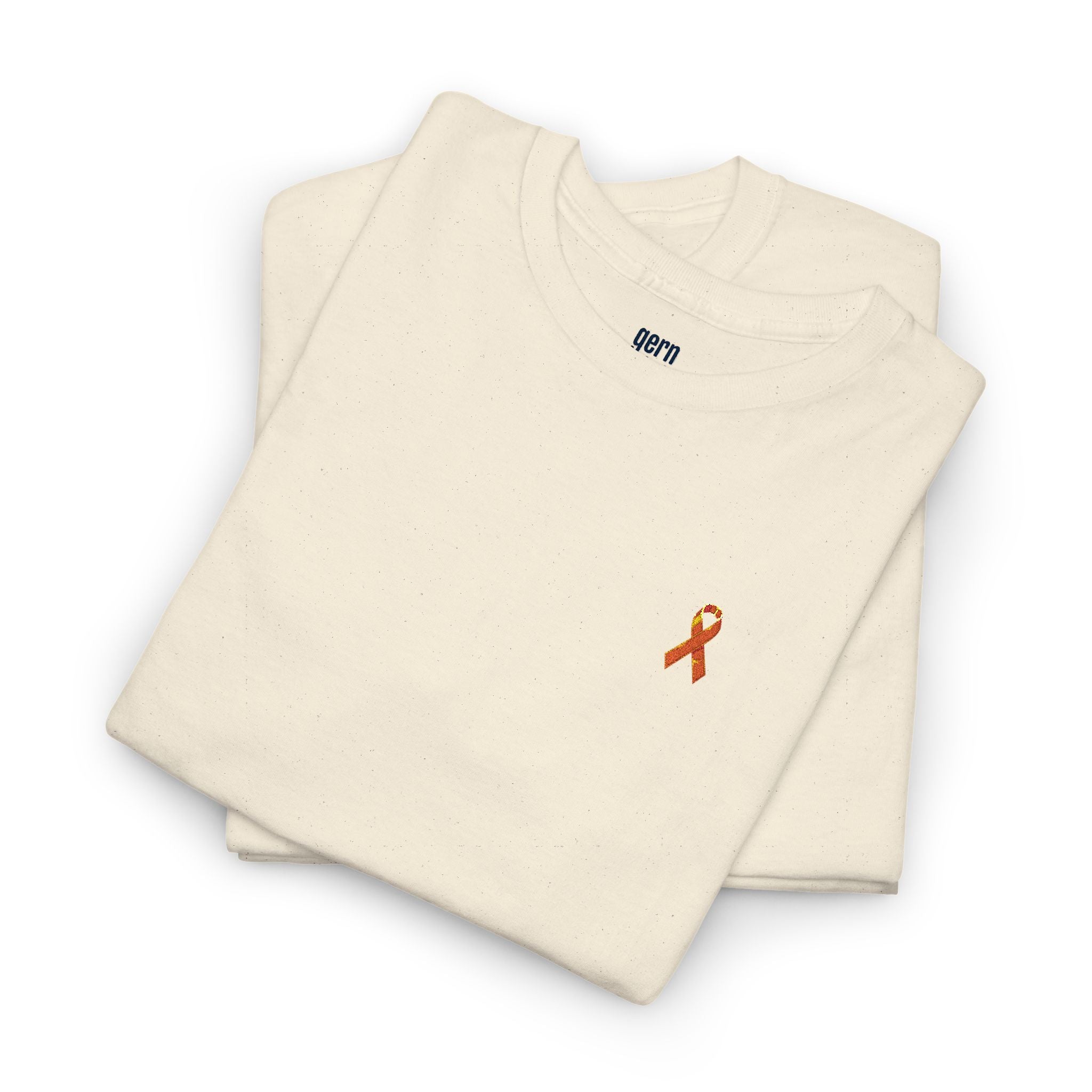 Unisex Shirt - gestickte Krebsschleife Orange -  50% vom Gewinn spende ich gemeinnützig