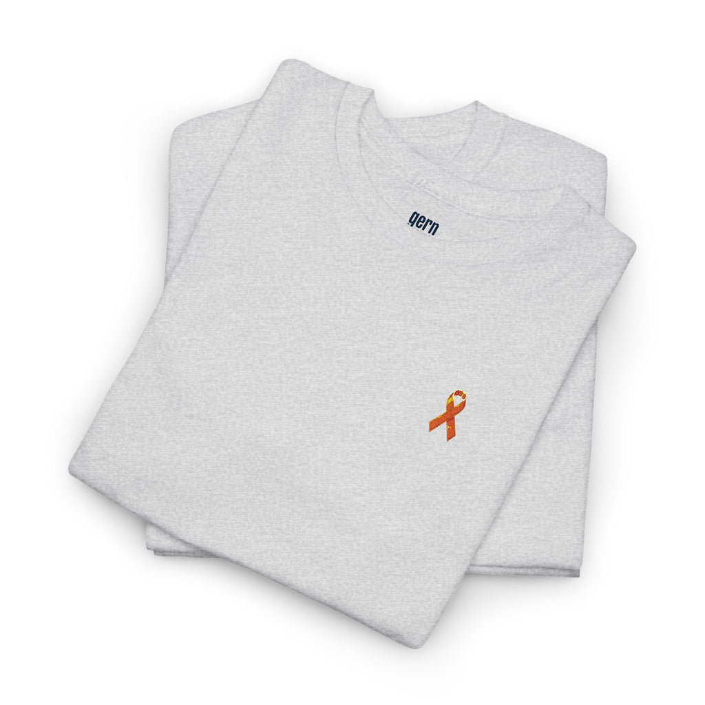 Unisex Shirt - gestickte Krebsschleife Orange -  50% vom Gewinn spende ich gemeinnützig