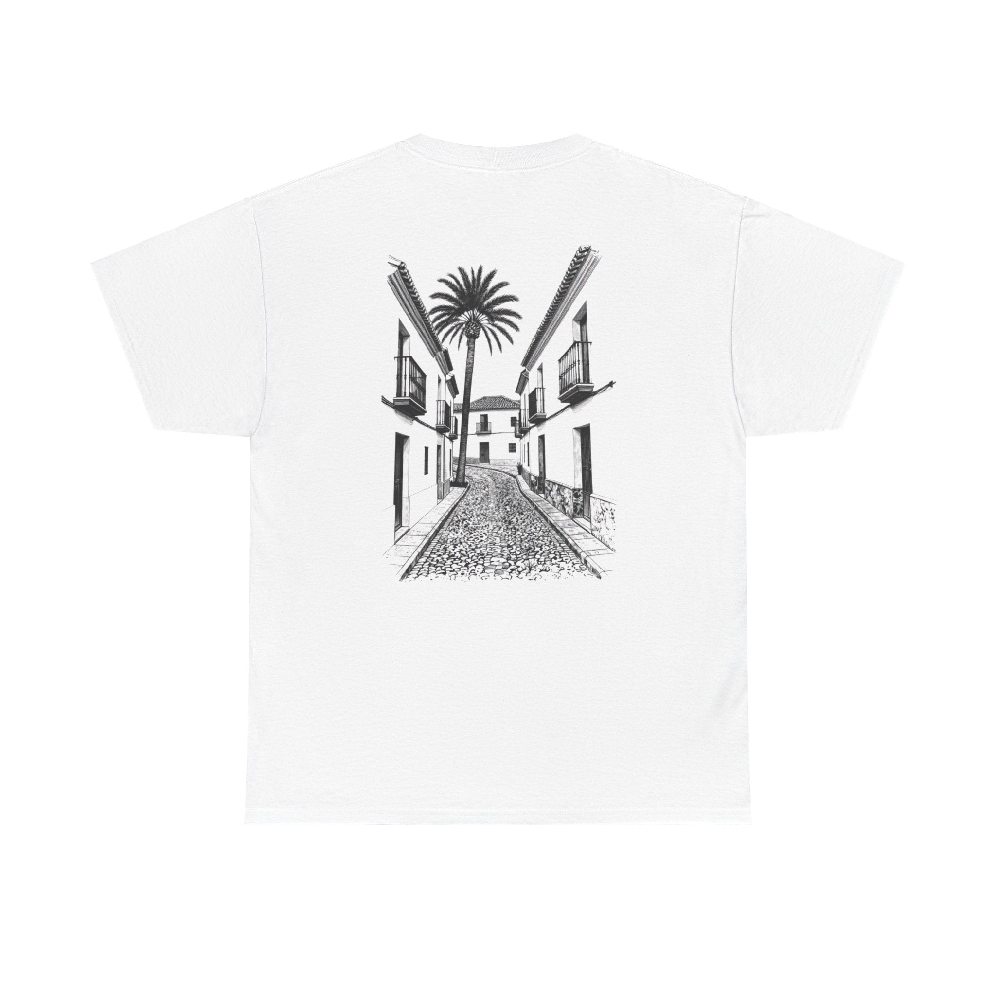 T-Shirt — Vintage Mediterranean Street Illustration Tee