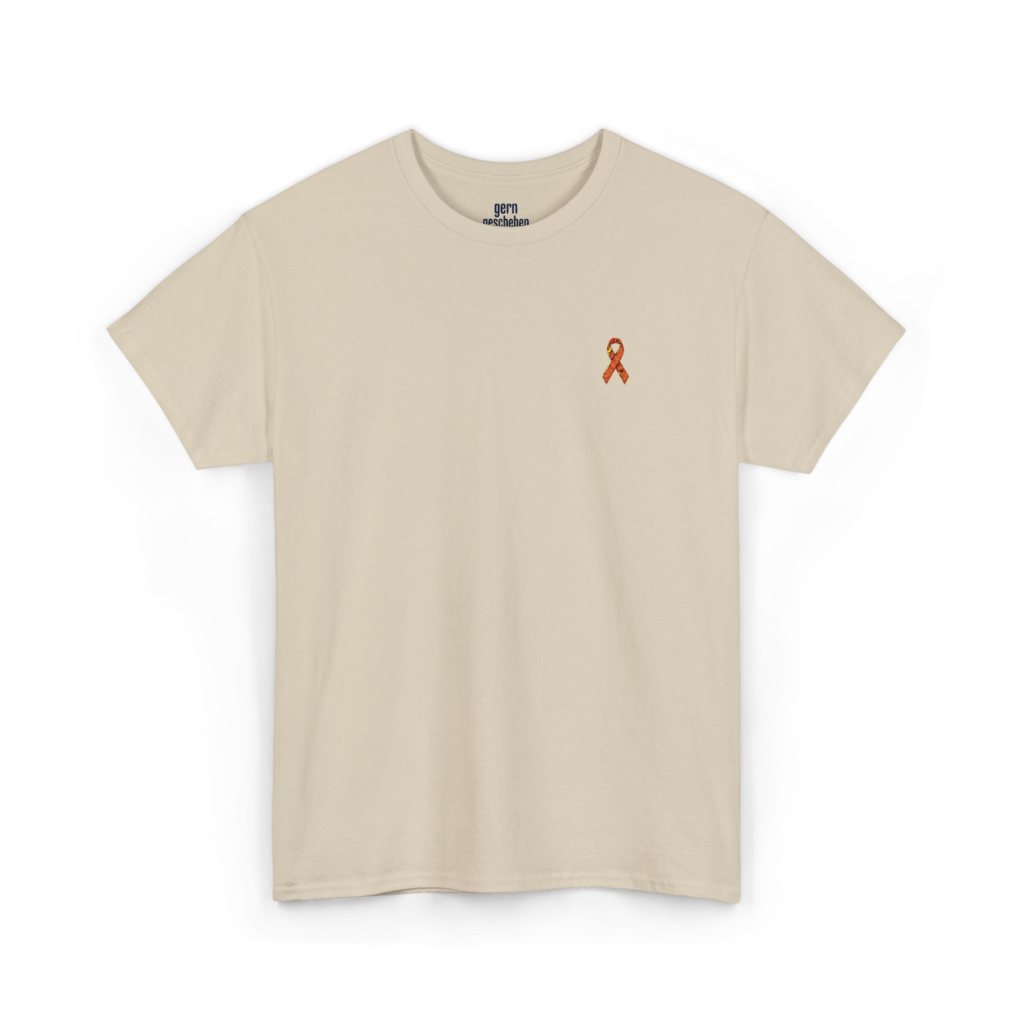 Unisex Shirt - gestickte Krebsschleife Orange -  50% vom Gewinn spende ich gemeinnützig