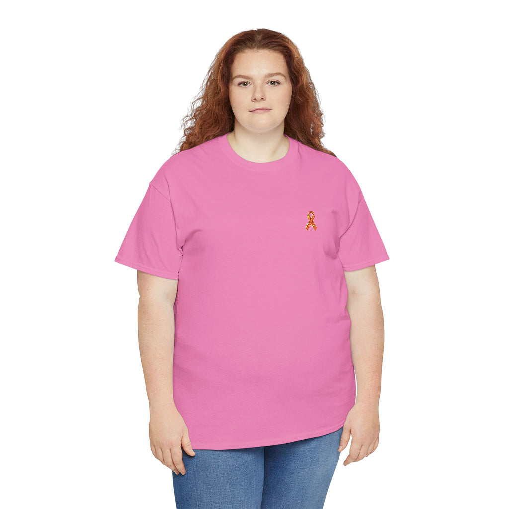 Unisex Shirt - gestickte Krebsschleife Orange -  50% vom Gewinn spende ich gemeinnützig