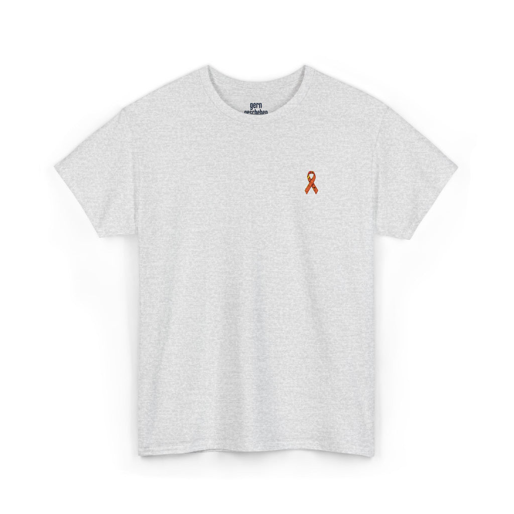 Unisex Shirt - gestickte Krebsschleife Orange -  50% vom Gewinn spende ich gemeinnützig