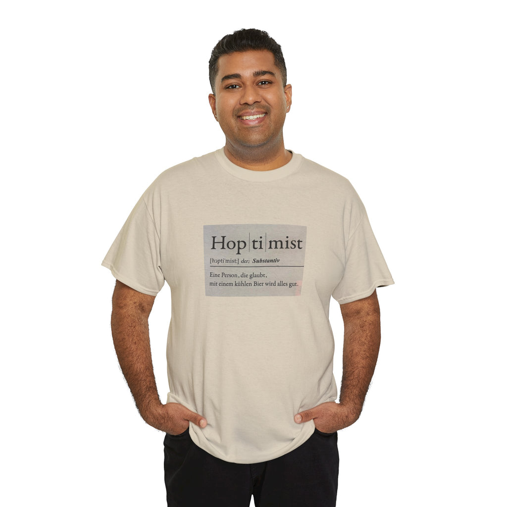 Hop ti mist Vintage Text Tee — Minimal German Phrase Shirt