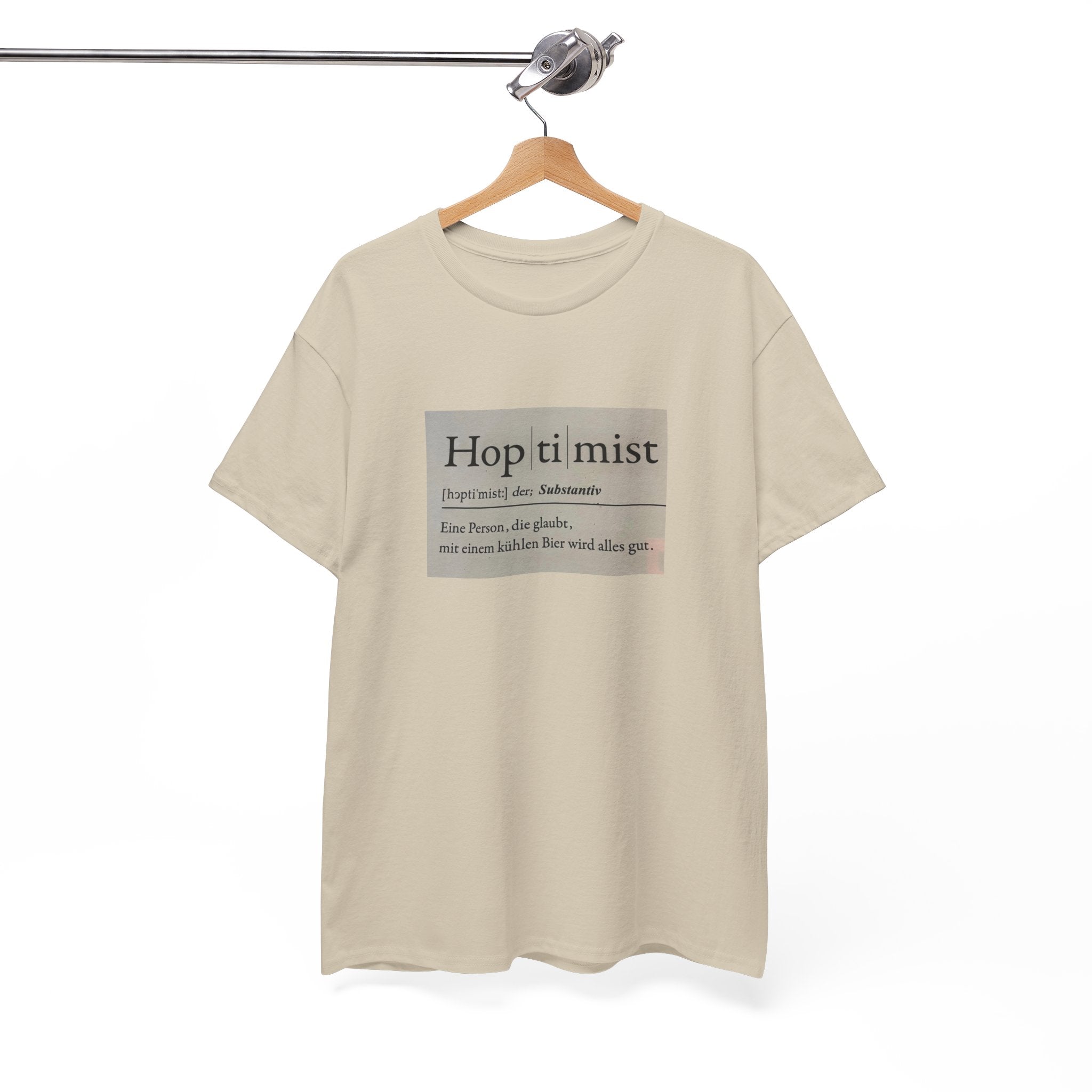 Hop ti mist Vintage Text Tee — Minimal German Phrase Shirt