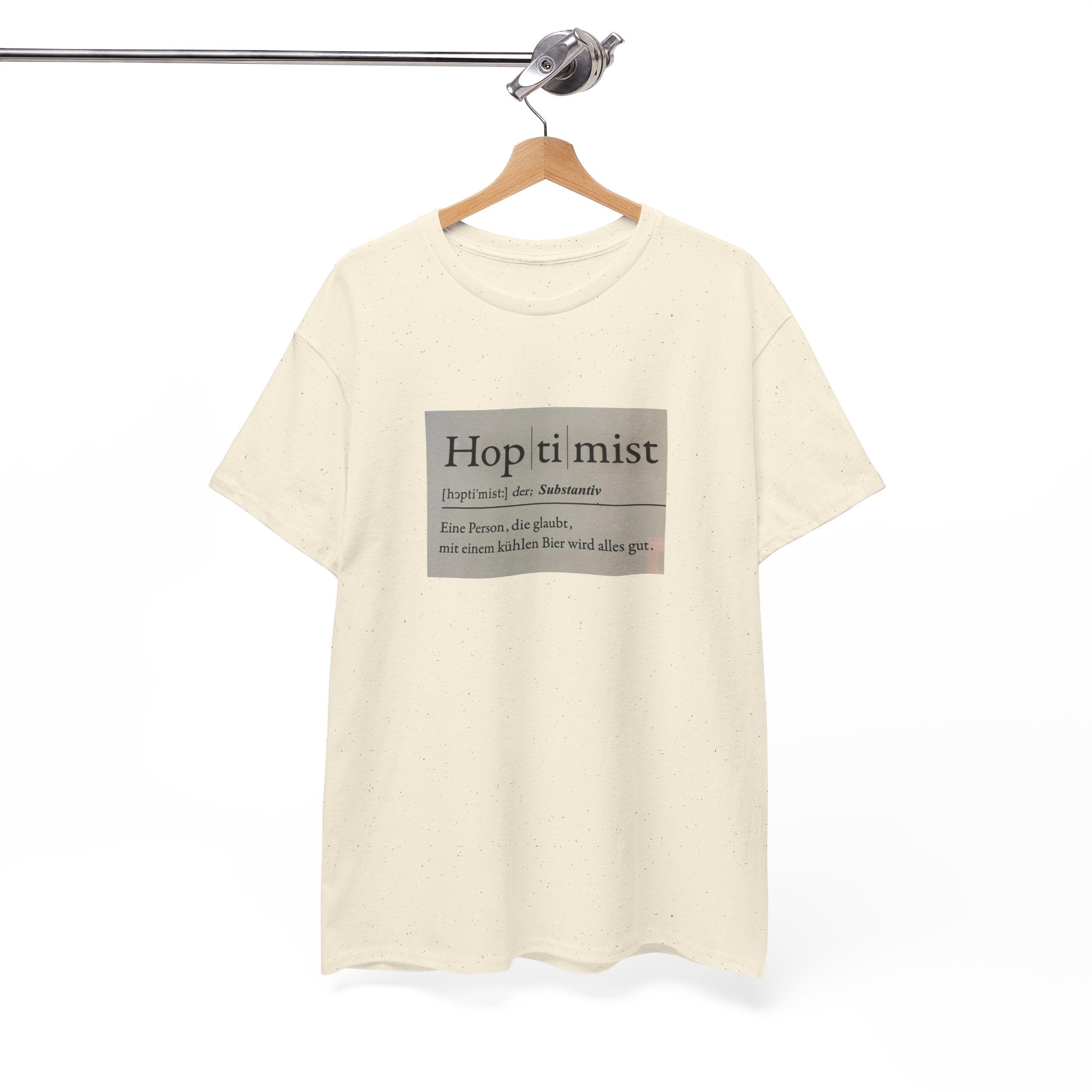 Hop ti mist Vintage Text Tee — Minimal German Phrase Shirt