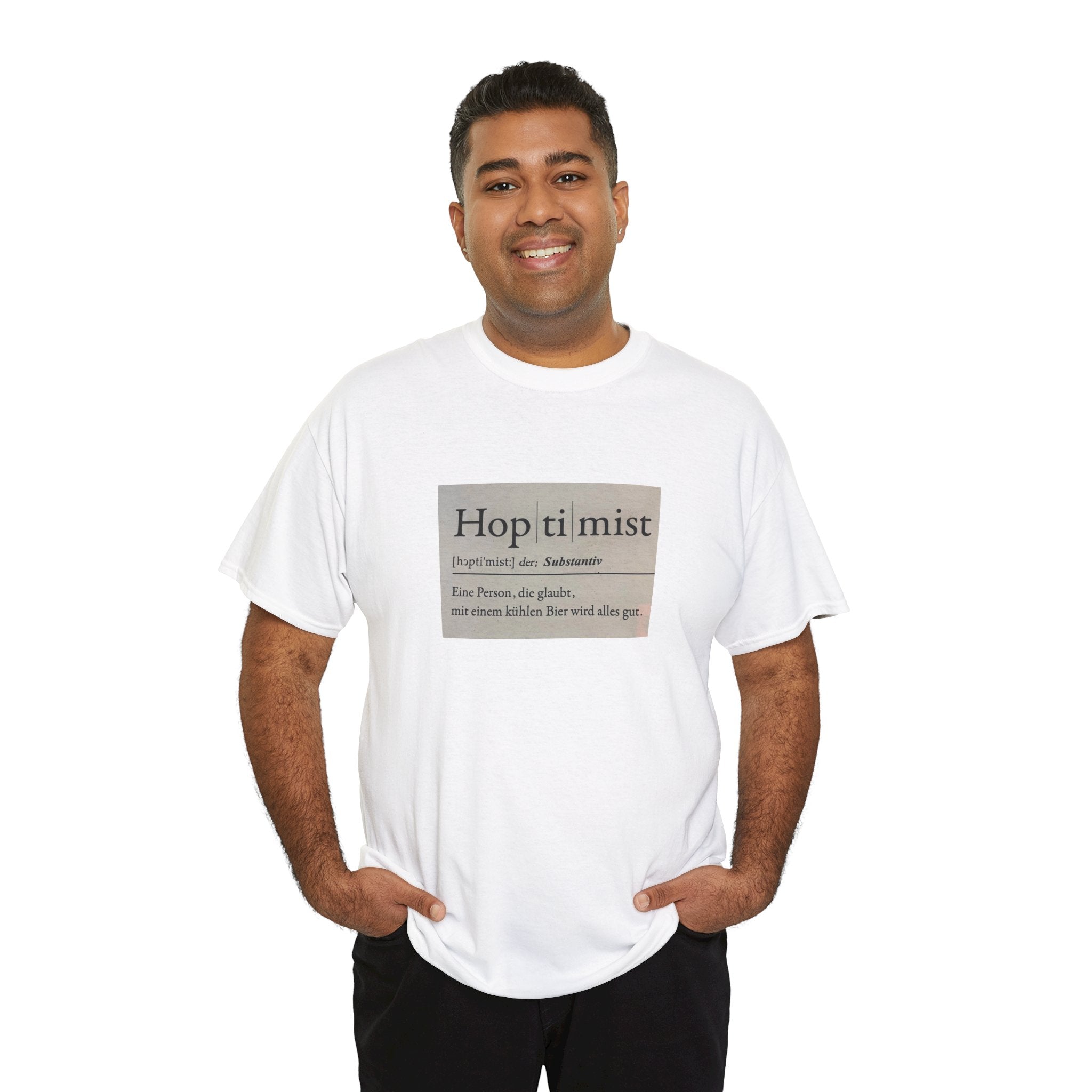 Hop ti mist Vintage Text Tee — Minimal German Phrase Shirt