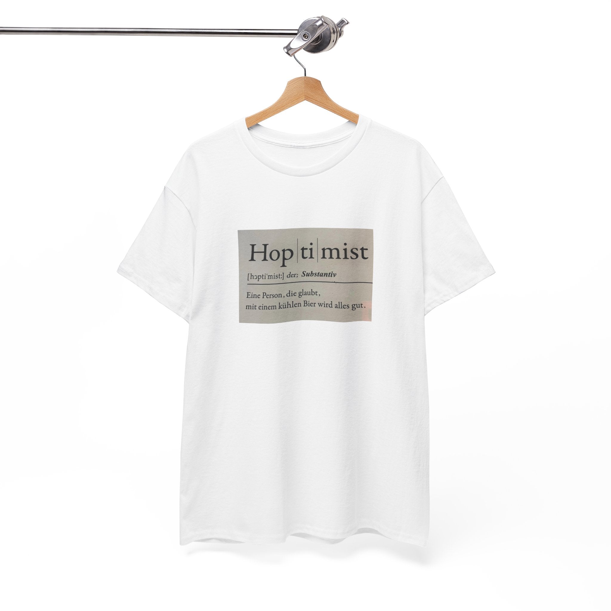 Hop ti mist Vintage Text Tee — Minimal German Phrase Shirt