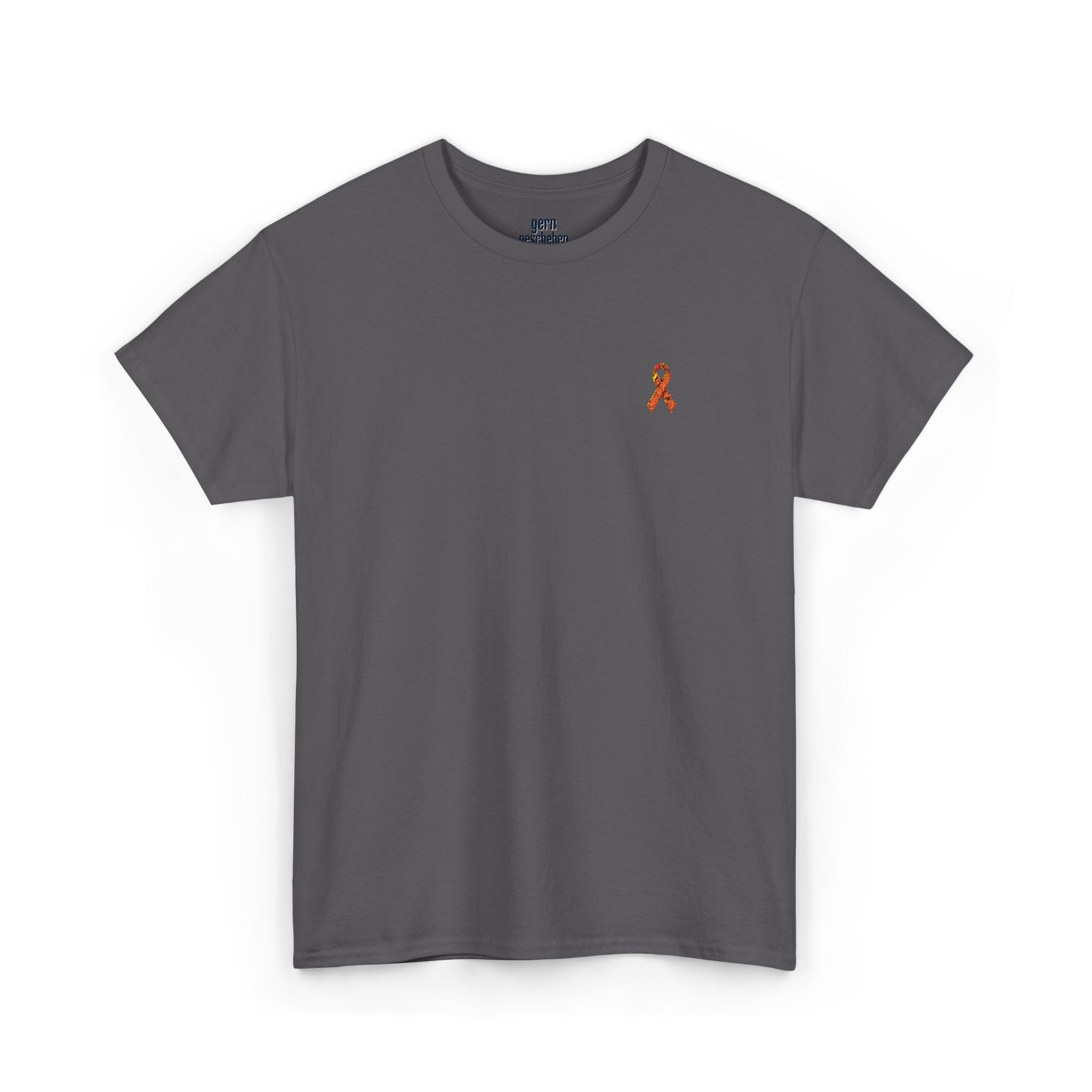 Unisex Shirt - gestickte Krebsschleife Orange -  50% vom Gewinn spende ich gemeinnützig