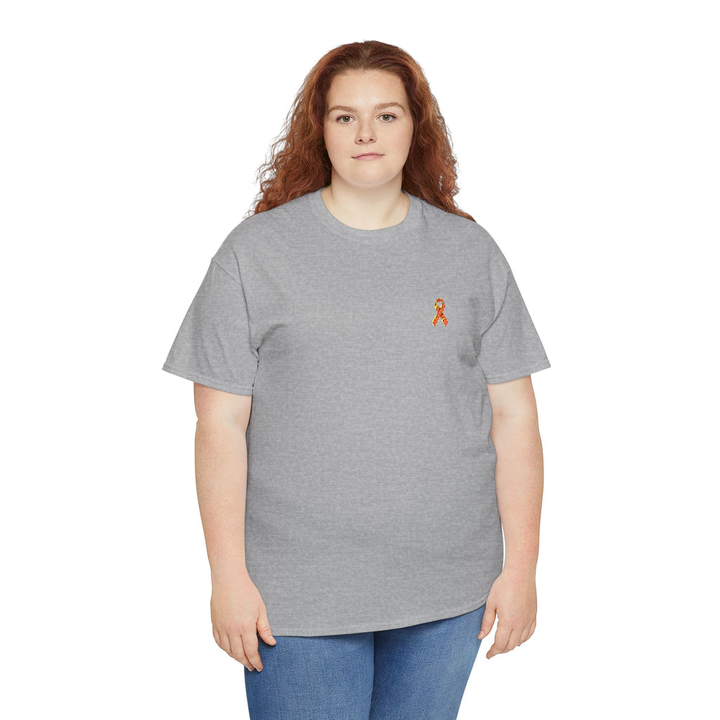 Unisex Shirt - gestickte Krebsschleife Orange -  50% vom Gewinn spende ich gemeinnützig