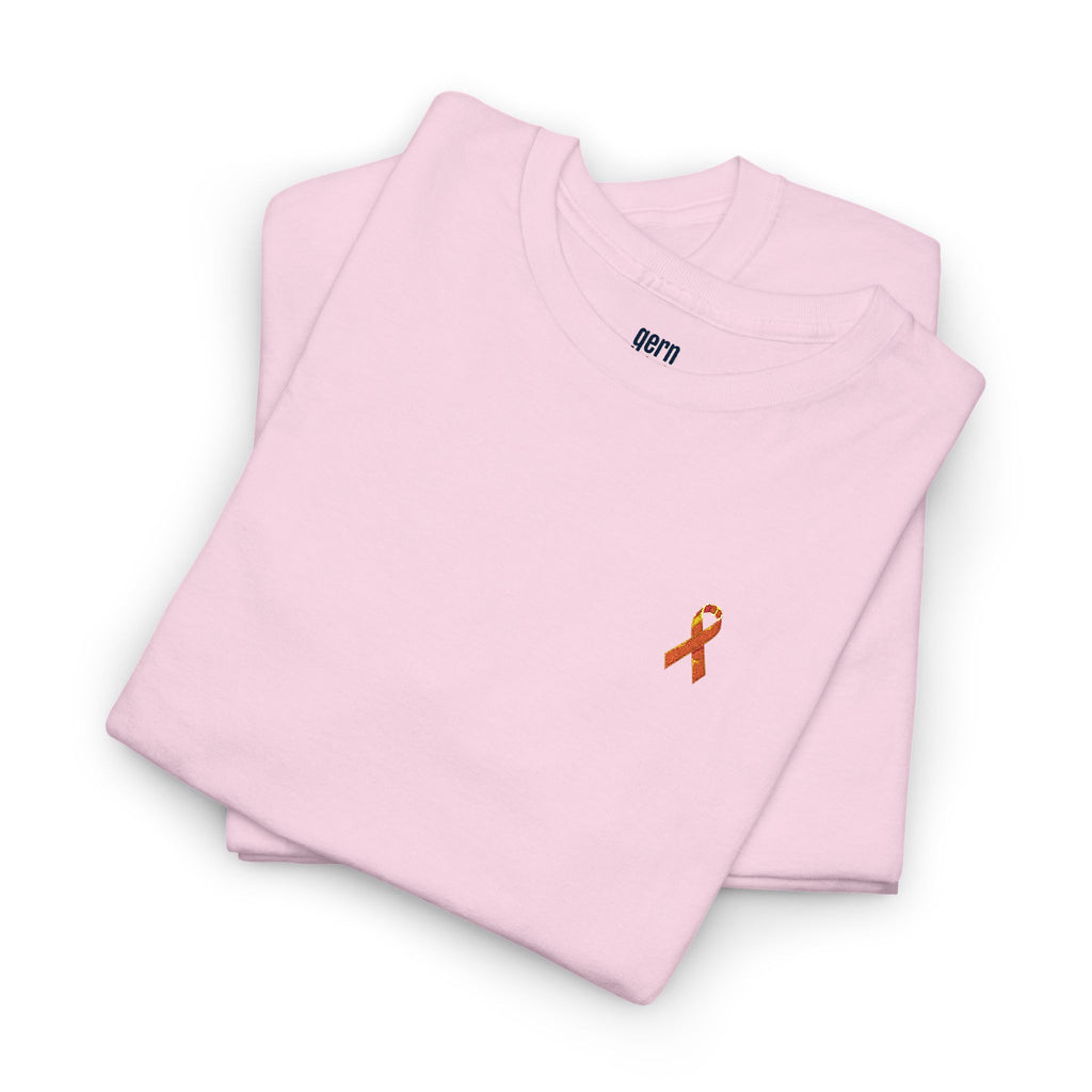 Unisex Shirt - gestickte Krebsschleife Orange -  50% vom Gewinn spende ich gemeinnützig