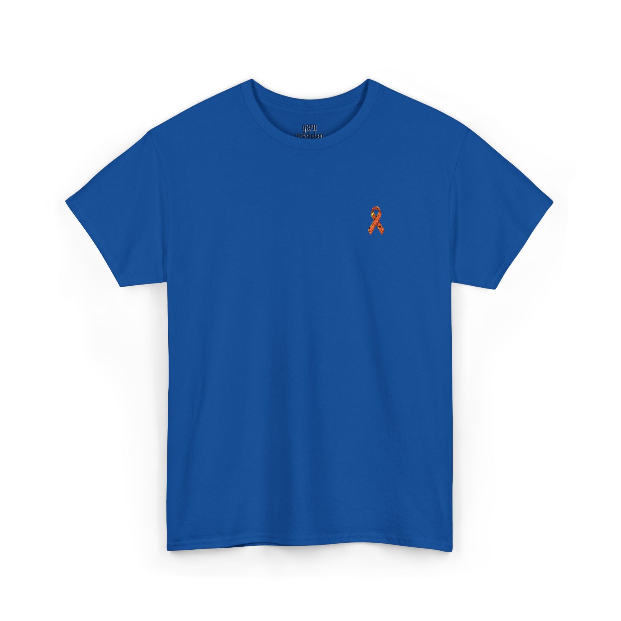 Unisex Shirt - gestickte Krebsschleife Orange -  50% vom Gewinn spende ich gemeinnützig