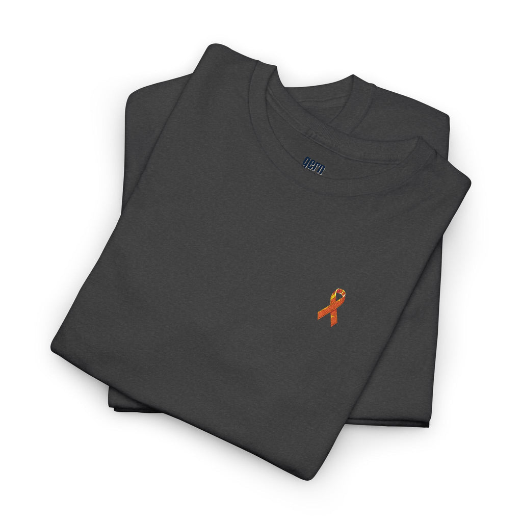 Unisex Shirt - gestickte Krebsschleife Orange -  50% vom Gewinn spende ich gemeinnützig