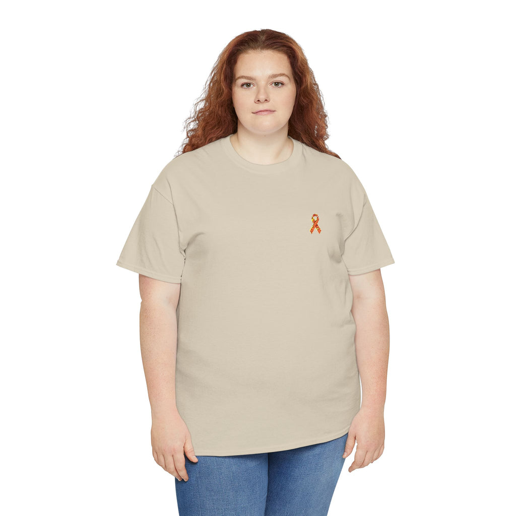 Unisex Shirt - gestickte Krebsschleife Orange -  50% vom Gewinn spende ich gemeinnützig