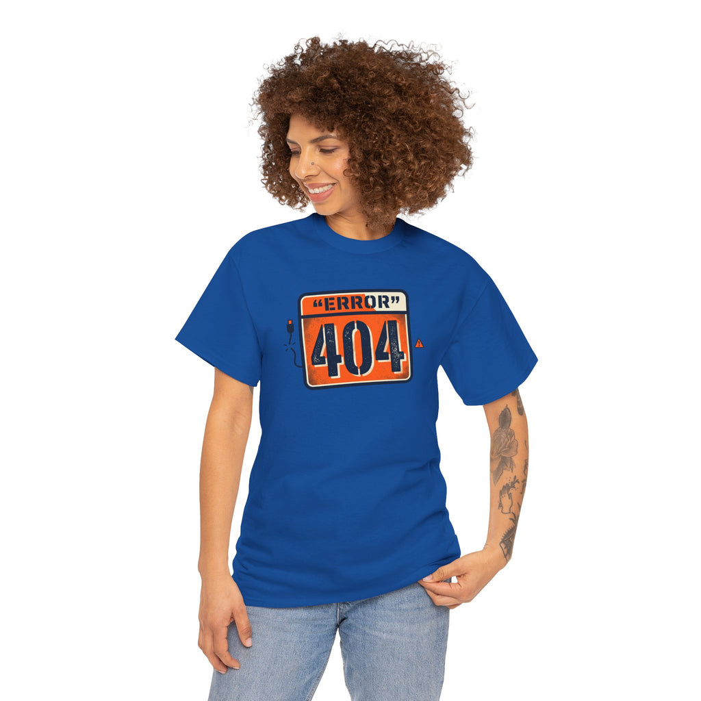 404 Error Graphic Tee — Retro Orange Tech Humor T-Shirt