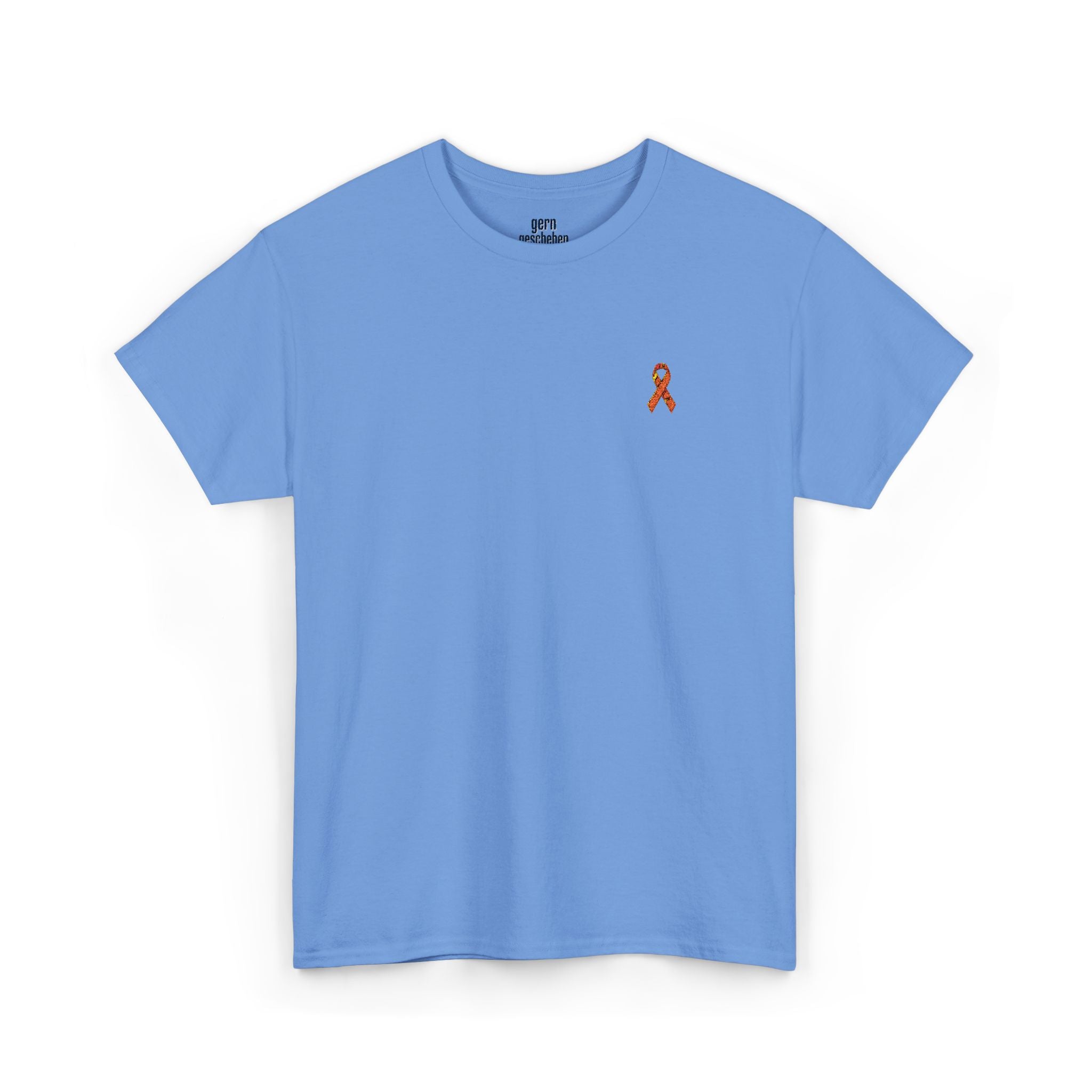 Unisex Shirt - gestickte Krebsschleife Orange -  50% vom Gewinn spende ich gemeinnützig