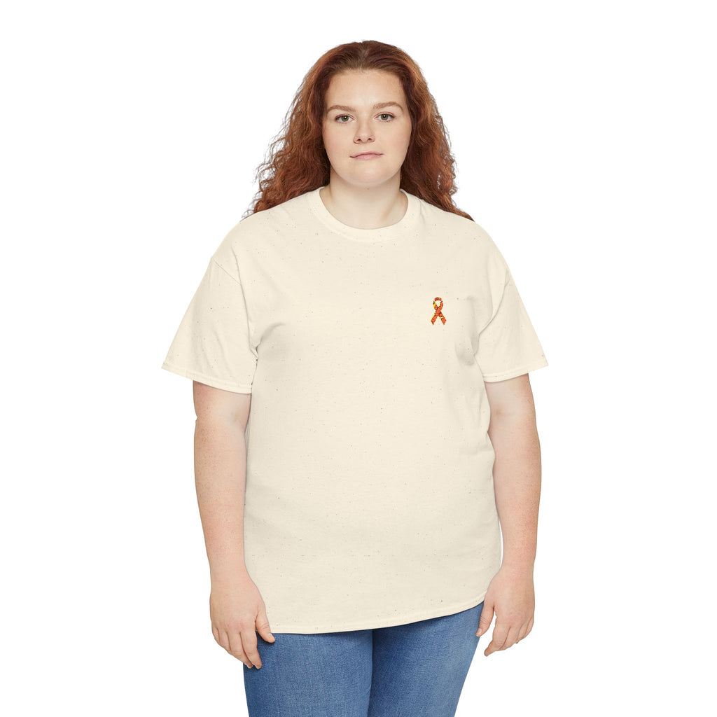 Unisex Shirt - gestickte Krebsschleife Orange -  50% vom Gewinn spende ich gemeinnützig