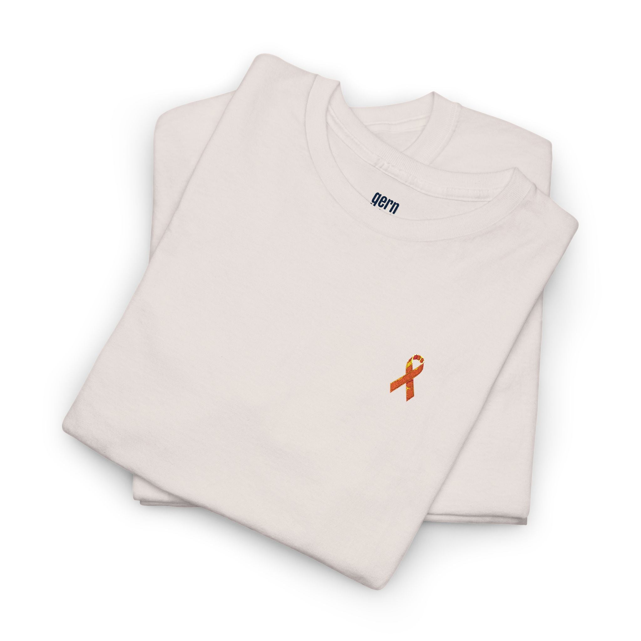 Unisex Shirt - gestickte Krebsschleife Orange -  50% vom Gewinn spende ich gemeinnützig