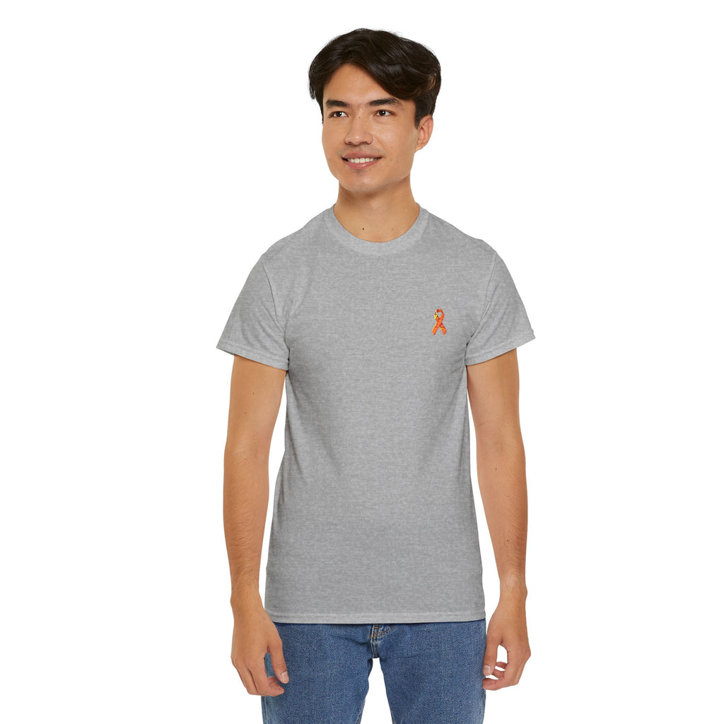 Unisex Shirt - gestickte Krebsschleife Orange -  50% vom Gewinn spende ich gemeinnützig